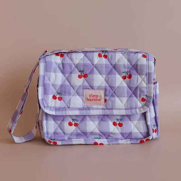 Dolls Nappy Bag Set - Lilac Cherry